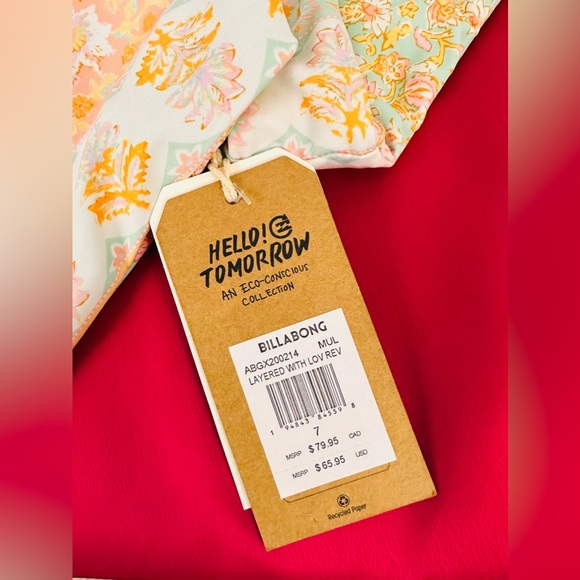 Billabong Girl's Layered with Love Reversible High Neck Two-Piece Swim Set 7 NWT - Picture 7 of 9